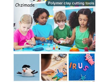 Listing 4 of 9 for Chzimade 40 Round Clay Pipe Stamping Dies Polymer Clay Cutting Sets Handmade