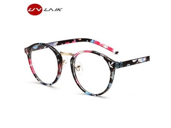 Listing 6 of 10 for UVLAIK Optical Glasses Frame Boston Eyeglasses Round Myopia Frames Women Clear