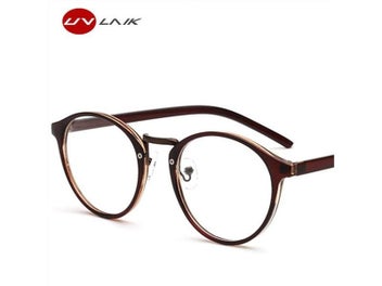 Listing 7 of 10 for UVLAIK Optical Glasses Frame Boston Eyeglasses Round Myopia Frames Women Clear