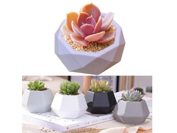 Listing 5 of 10 for 3D Silicone Mold For Diamond Love Heart Round Succulent Flower Pot DIY Ashtray