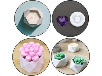 Listing 6 of 10 for 3D Silicone Mold For Diamond Love Heart Round Succulent Flower Pot DIY Ashtray