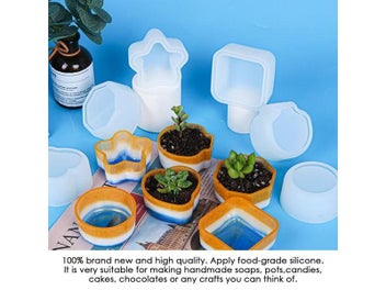 Listing 7 of 10 for 3D Silicone Mold For Diamond Love Heart Round Succulent Flower Pot DIY Ashtray