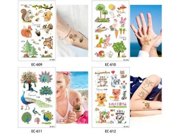 Listing 6 of 10 for 20 Designs 1 Sheet Children Animal Tattoo EC Sticker For Body Art