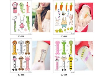 Listing 7 of 10 for 20 Designs 1 Sheet Children Animal Tattoo EC Sticker For Body Art