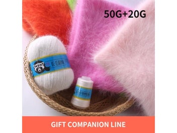 Listing 5 of 10 for Hand Knitting Long Plush Mink Cashmere Yarn For Woman Cardigan Scarf Hat 50