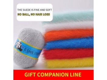 Listing 6 of 10 for Hand Knitting Long Plush Mink Cashmere Yarn For Woman Cardigan Scarf Hat 50