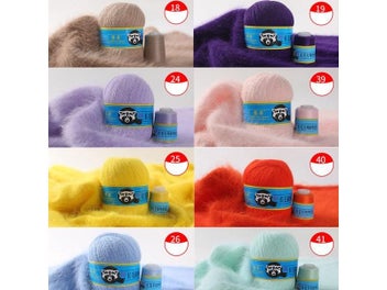 Listing 7 of 10 for Hand Knitting Long Plush Mink Cashmere Yarn For Woman Cardigan Scarf Hat 50