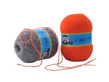 Listing 8 of 10 for Hand Knitting Long Plush Mink Cashmere Yarn For Woman Cardigan Scarf Hat 50