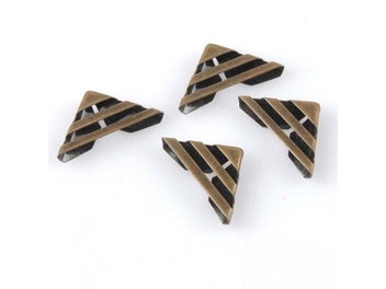 Listing 4 of 7 for 40pcs Bronze Metal Book Scrapbooking Album Menu Folder Corner Protectors Corner