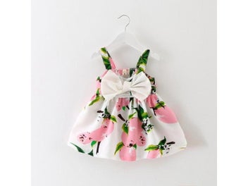 Listing 6 of 10 for Summer Baby Girl Dress Lemon Print Newborn Infant Dresses Christening Gowns