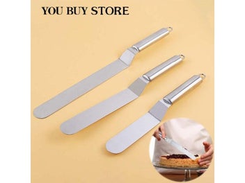 Listing 3 of 10 for Baking Accessories Stainless Steel Cake Spatula Butter Cream Icing Frosting
