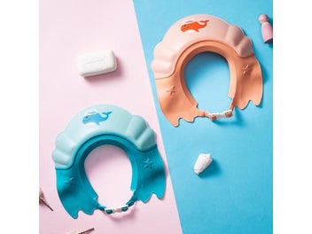 Listing 7 of 10 for Cute Baby Bath Hat Adjustable Kids Shower Protect Eye Waterproof Splash Guard