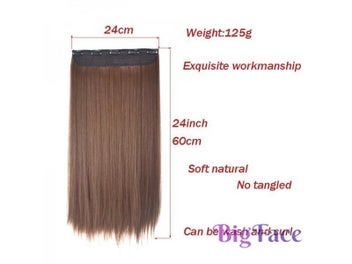 Listing 3 of 11 for Jeedou Straight Hair 5Clips Clip In One Piece Hair Extension Synthetic Black