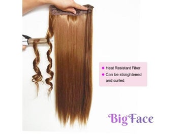 Listing 5 of 11 for Jeedou Straight Hair 5Clips Clip In One Piece Hair Extension Synthetic Black