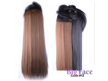 Listing 7 of 11 for Jeedou Straight Hair 5Clips Clip In One Piece Hair Extension Synthetic Black