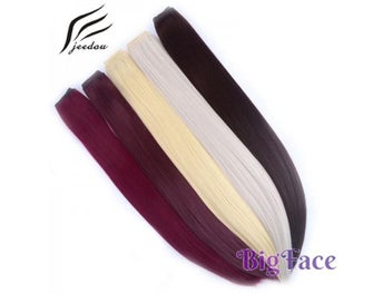 Listing 8 of 11 for Jeedou Straight Hair 5Clips Clip In One Piece Hair Extension Synthetic Black