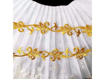 Listing 5 of 9 for Iron On Gold Embroidered Lace Costumes Lace Trims Appliqued Braided Vintage