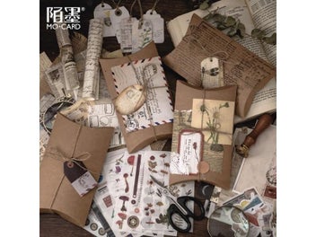 Listing 3 of 9 for 30 Pcs/set Vintage Scrapbooking Stickers Decorative Retro Natural Collection