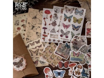 Listing 4 of 9 for 30 Pcs/set Vintage Scrapbooking Stickers Decorative Retro Natural Collection