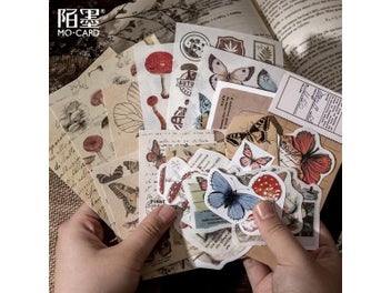 Listing 7 of 9 for 30 Pcs/set Vintage Scrapbooking Stickers Decorative Retro Natural Collection