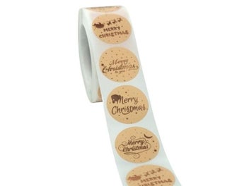 Listing 7 of 9 for Rose Gold Merry Christmas 1inch 100-500pcs Sealing Label Stickers For Party DIY