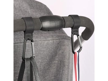 Listing 4 of 10 for 5/2pcs Baby Stroller Hook Clip Aluminum Alloy Carabiner Cart Organizer Diaper