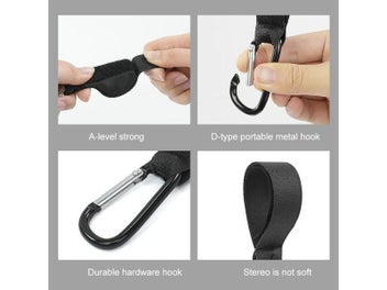 Listing 5 of 10 for 5/2pcs Baby Stroller Hook Clip Aluminum Alloy Carabiner Cart Organizer Diaper