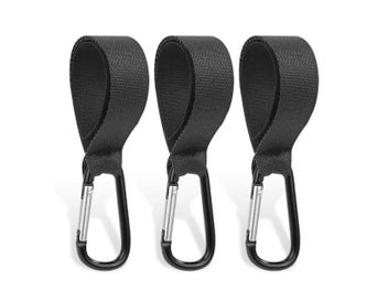 Listing 8 of 10 for 5/2pcs Baby Stroller Hook Clip Aluminum Alloy Carabiner Cart Organizer Diaper