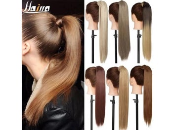Listing 2 of 8 for HAIRRO Long Straight Ponytail Wrap Around Ponytail Clip In Hair Extensions