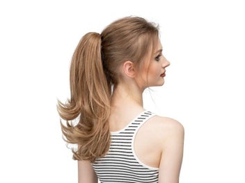 Listing 6 of 9 for Synthetic Claw Clip In Ponytail Hair Extensions Wavy Hairpiece 14" Fake Blonde