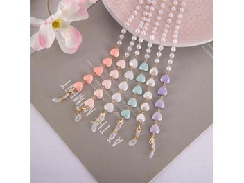 Listing 3 of 9 for New Glasses Chain Fashion Mask Hanging Rope Heart Pearl Beaded Eyeglasses
