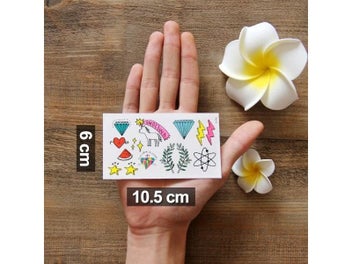 Listing 1 of 8 for 3D Waterproof Temporary Tattoo Stickers Dream Catcher Diamond Feather Flash