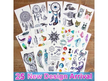 Listing 3 of 8 for 3D Waterproof Temporary Tattoo Stickers Dream Catcher Diamond Feather Flash