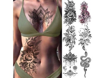 Listing 3 of 9 for Purple Rose Jewelry Water Transfer Tattoo Stickers Women Body Chest Art