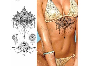 Listing 6 of 9 for Purple Rose Jewelry Water Transfer Tattoo Stickers Women Body Chest Art