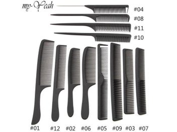 Listing 3 of 9 for Anti-static Hairdressing Combs 12 Style Tangled Barber Hair Brush Ponytail Pro