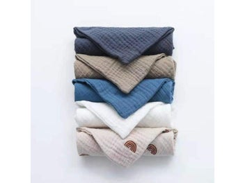 Listing 7 of 10 for 5 Pcs Baby Towels For Hand Face Saliva Bib