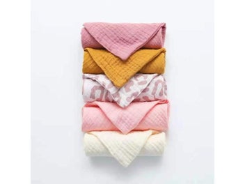 Listing 8 of 10 for 5 Pcs Baby Towels For Hand Face Saliva Bib