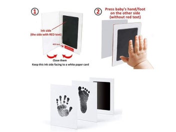 Listing 4 of 10 for Newborn Baby DIY Hand And Footprint Kit Ink Pads Photo Frame Handprint Toddlers