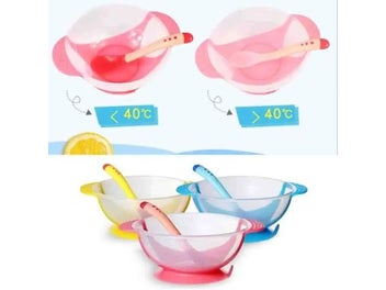 Listing 4 of 10 for Baby Bowl Set Spoon Suction Cup Tableware For Training Dinner