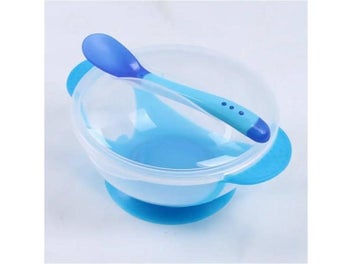 Listing 7 of 10 for Baby Bowl Set Spoon Suction Cup Tableware For Training Dinner