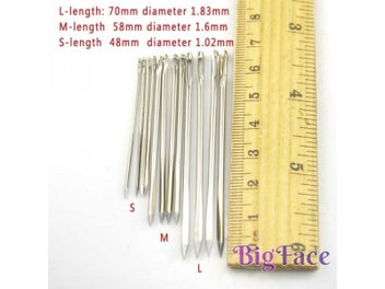 Listing 6 of 8 for 3 Size 4.8/5.8/7.0cm Handmade Leather Stitching Sewing Needle Stainless Steel