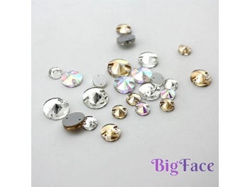 Listing 6 of 11 for 8mm-16mm Round Crystal AB Color Silver Base Sew On Rhinestone Beads Sew On