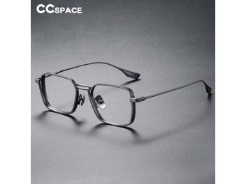Listing 3 of 9 for 53229 Retro Square Pure Titanium Upscale Men Optical Glasses Frames Men Women