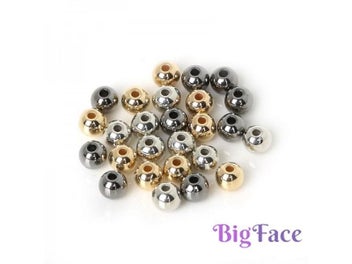 Listing 7 of 9 for 4 6 8 10 12mm 30-300pcs Gold/Gun-Metal Plated CCB Round Seed Spacer Beads For