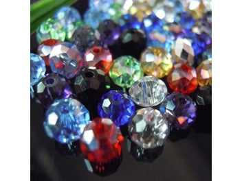 Listing 3 of 7 for Isywaka Mixed Colors 4*6mm 50pcs Rondelle Austria Faceted Crystal Glass Beads
