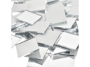 Listing 6 of 11 for Chzimade 100Pcs/lot 10x10/15x15mm Mini Square Glass Mirror Mosaic Tiles For