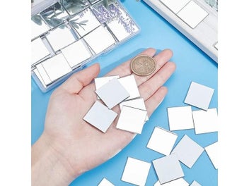 Listing 9 of 11 for Chzimade 100Pcs/lot 10x10/15x15mm Mini Square Glass Mirror Mosaic Tiles For