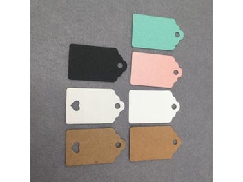 Listing 3 of 11 for 100 Pcs Scalloped Kraft Paper Card / Blank Tag / Wedding Favour Gift Tag Price