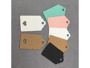Listing 4 of 11 for 100 Pcs Scalloped Kraft Paper Card / Blank Tag / Wedding Favour Gift Tag Price